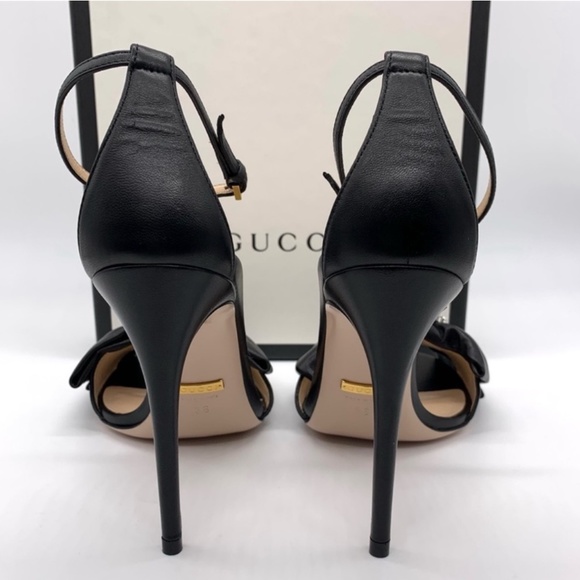 GUCCI Black Nappa Charlotte Lambskin Sandals, Black Size 40 with Box - Picture 8 of 17